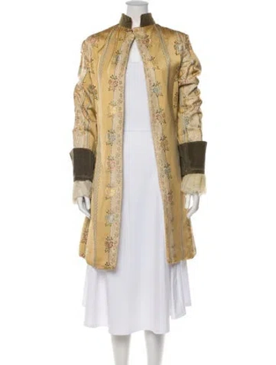 Pre-owned Vintage - Unbranded Vintage Floral Print Coat In Neutral