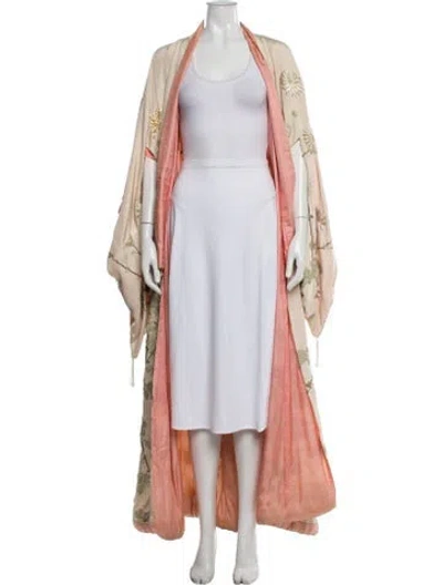 Pre-owned Vintage - Unbranded Vintage Floral Print Kimono In Neutral