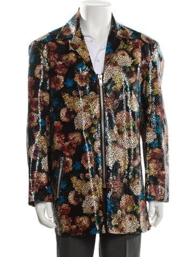 Pre-owned Vintage - Unbranded Vintage Floral Print Parka In Black