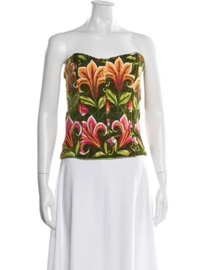 Pre-owned Vintage - Unbranded Vintage Floral Print Top In Multi