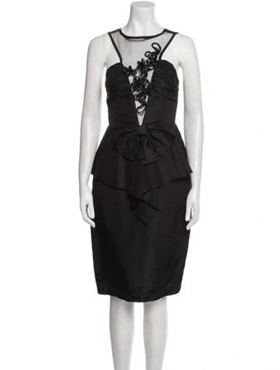 Pre-owned Vintage - Unbranded Vintage Knee-length Dress In Black