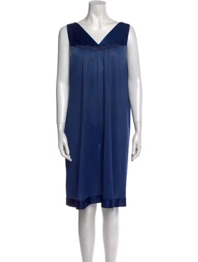 Pre-owned Vintage - Unbranded Vintage Knee-length Dress In Blue