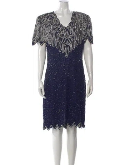 Pre-owned Vintage - Unbranded Vintage Knee-length Dress In Blue