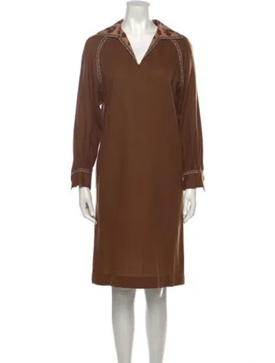 Pre-owned Vintage - Unbranded Vintage Knee-length Dress In Brown