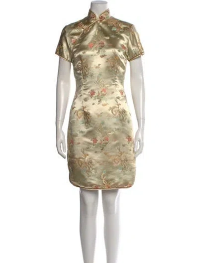 Pre-owned Vintage - Unbranded Vintage Knee-length Dress In Gold