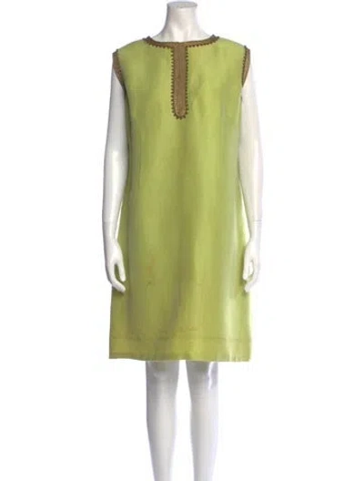Pre-owned Vintage - Unbranded Vintage Knee-length Dress In Green