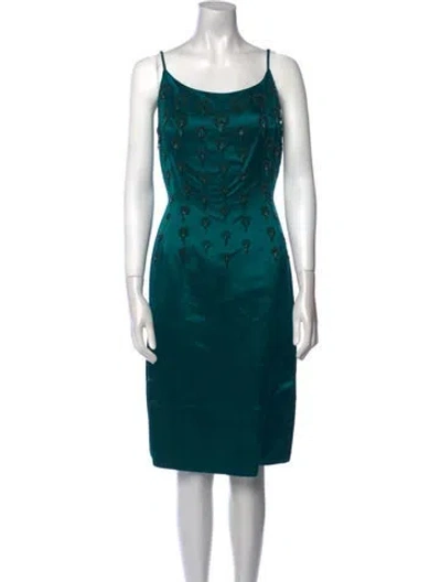 Pre-owned Vintage - Unbranded Vintage Knee-length Dress In Green