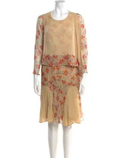 Pre-owned Vintage - Unbranded Vintage Knee-length Dress In Neutral