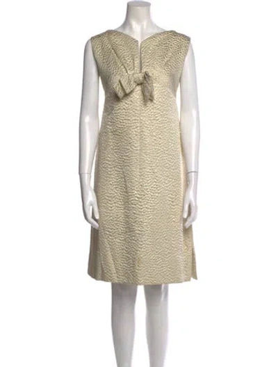 Pre-owned Vintage - Unbranded Vintage Knee-length Dress In Neutral