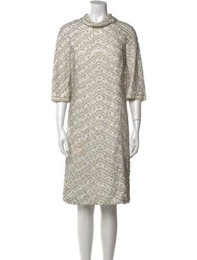 Pre-owned Vintage - Unbranded Vintage Knee-length Dress In Neutral