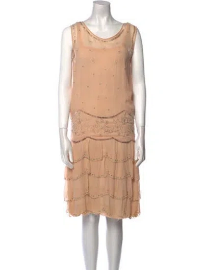 Pre-owned Vintage - Unbranded Vintage Knee-length Dress In Neutral