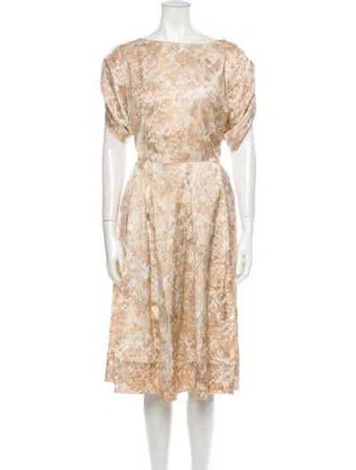 Pre-owned Vintage - Unbranded Vintage Knee-length Dress In Neutral