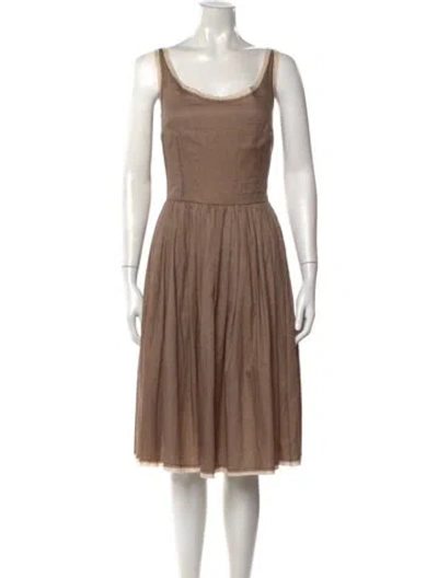 Pre-owned Vintage - Unbranded Vintage Knee-length Dress In Neutral