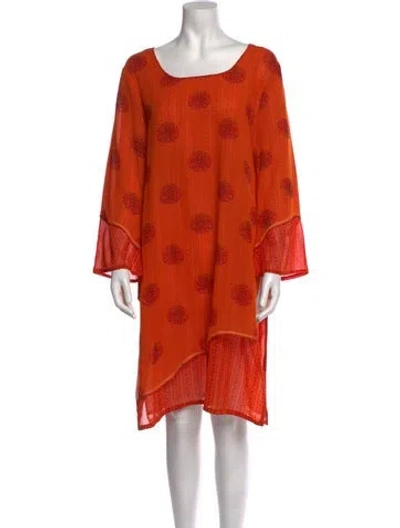 Pre-owned Vintage - Unbranded Vintage Knee-length Dress In Orange