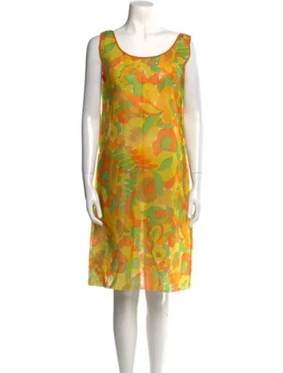 Pre-owned Vintage - Unbranded Vintage Knee-length Dress In Orange