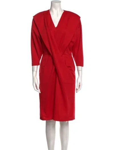 Pre-owned Vintage - Unbranded Vintage Knee-length Dress In Red