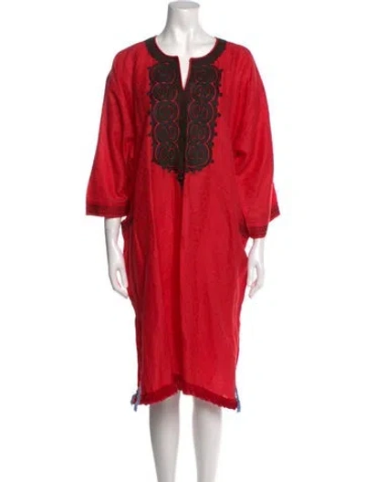 Pre-owned Vintage - Unbranded Vintage Knee-length Dress In Red