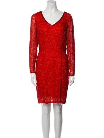 Pre-owned Vintage - Unbranded Vintage Knee-length Dress In Red