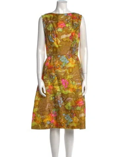 Pre-owned Vintage - Unbranded Vintage Knee-length Dress In Yellow