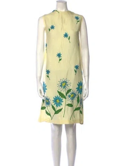 Pre-owned Vintage - Unbranded Vintage Knee-length Dress In Yellow