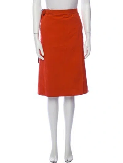 Pre-owned Vintage - Unbranded Vintage Knee-length Skirt In Orange
