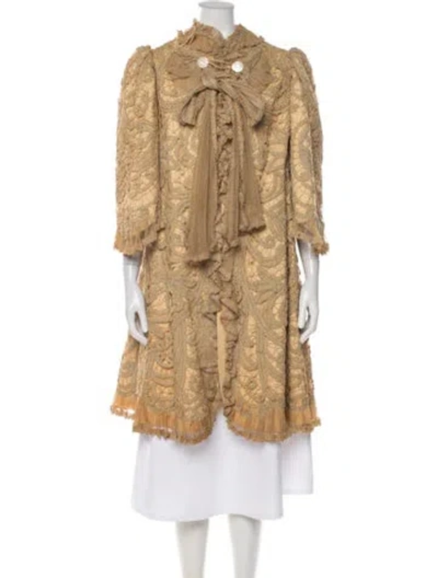 Pre-owned Vintage - Unbranded Vintage Lace Pattern Coat In Neutral