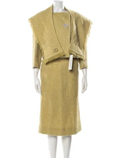 Pre-owned Vintage - Unbranded Vintage Late 1950's - Early 1960's Skirt Suit In Yellow