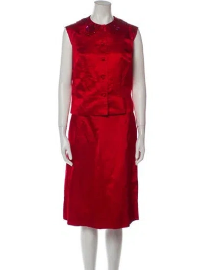 Pre-owned Vintage - Unbranded Vintage Late 1960's - Early 1970's Skirt Set In Red