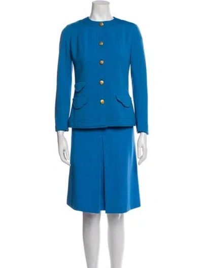 Pre-owned Vintage - Unbranded Vintage Late 1970's - Early 1980's Skirt Suit In Blue