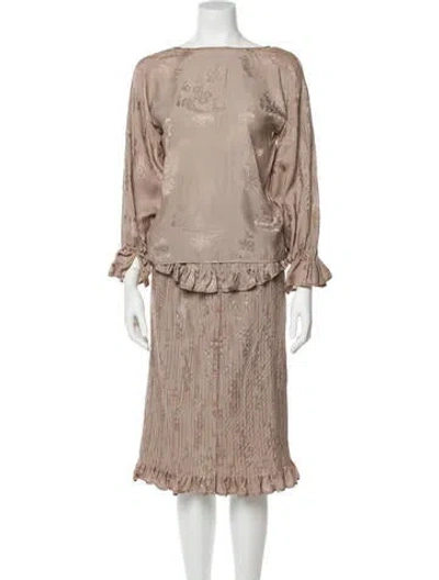 Pre-owned Vintage - Unbranded Vintage Late 1970's - Early 1980's Skirt Suit In Neutral