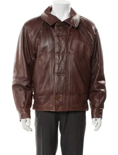 Pre-owned Vintage - Unbranded Vintage Late 1980's - Early 1990's Moto Jacket In Brown