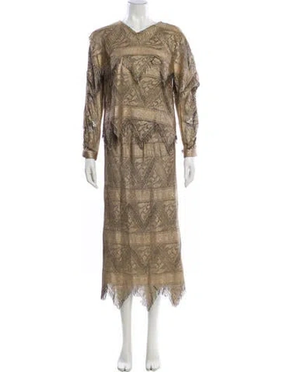 Pre-owned Vintage - Unbranded Vintage Late 1980's - Early 1990's Skirt Set In Neutral