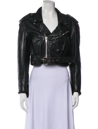 Pre-owned Vintage - Unbranded Vintage Leather Biker Jacket In Black