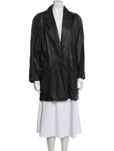 Pre-owned Vintage - Unbranded Vintage Leather Blazer In Black