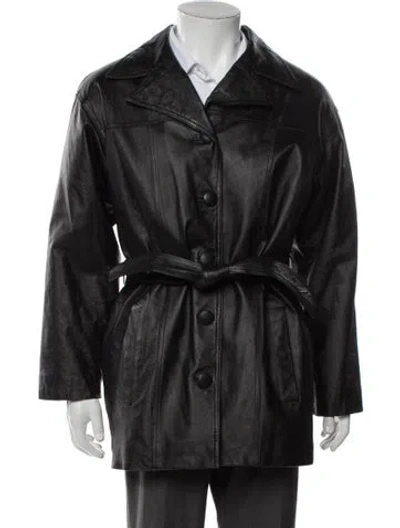 Pre-owned Vintage - Unbranded Vintage Leather Coat In Black