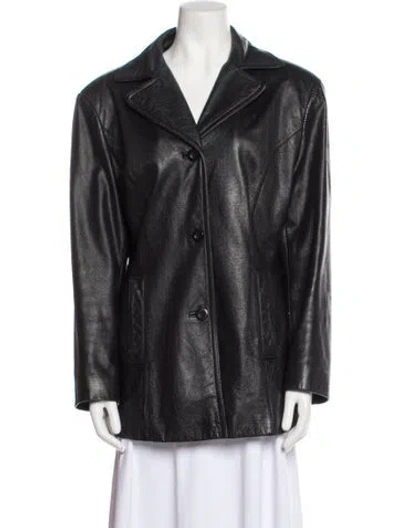 Pre-owned Vintage - Unbranded Vintage Leather Evening Jacket In Black