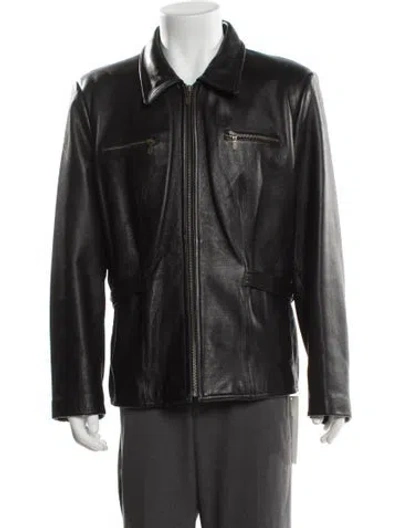 Pre-owned Vintage - Unbranded Vintage Leather Moto Jacket In Black