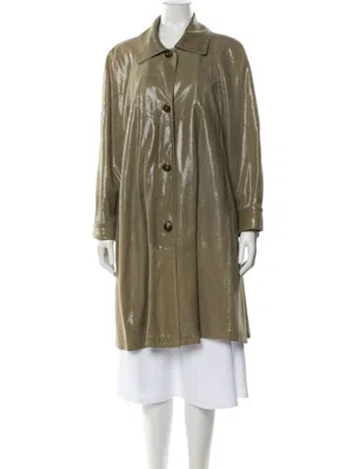 Pre-owned Vintage - Unbranded Vintage Leather Trench Coat In Multi