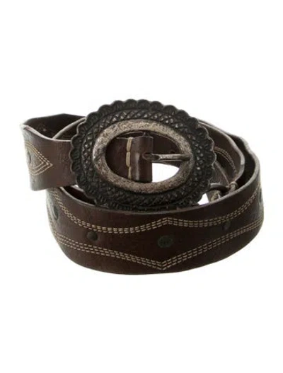 Pre-owned Vintage - Unbranded Vintage Leather Waist Belt In Brown