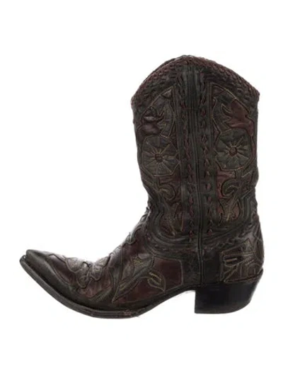 Pre-owned Vintage - Unbranded Vintage Leather Western Boots In Multi