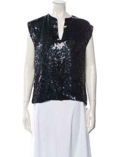 Pre-owned Vintage - Unbranded Vintage Linen Top In Black