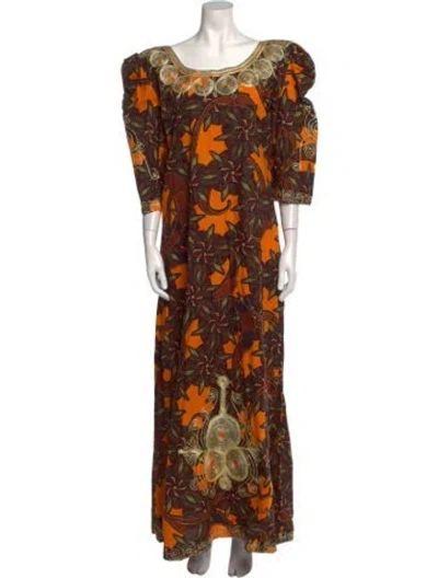 Pre-owned Vintage - Unbranded Vintage Long Dress In Brown
