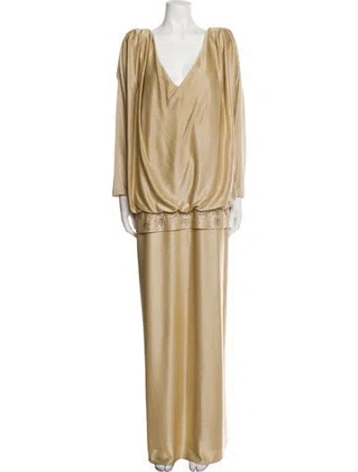 Pre-owned Vintage - Unbranded Vintage Long Dress In Gold