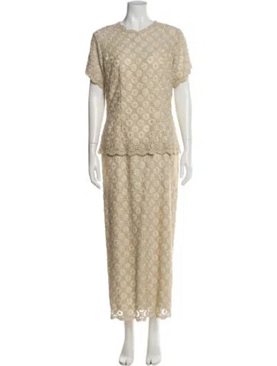 Pre-owned Vintage - Unbranded Vintage Long Dress In Neutral