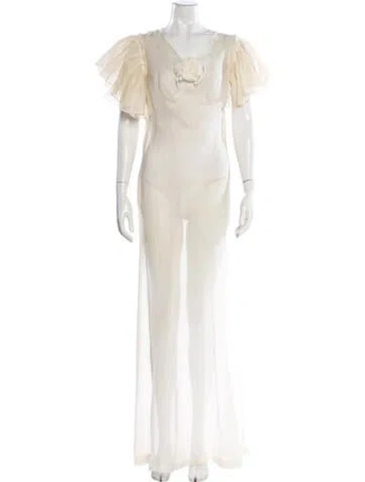 Pre-owned Vintage - Unbranded Vintage Long Dress In Neutral