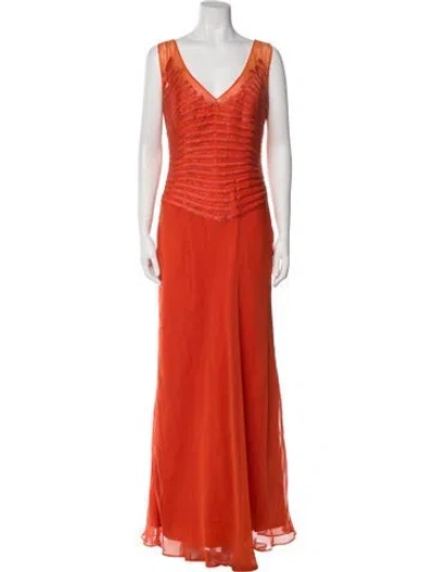 Pre-owned Vintage - Unbranded Vintage Long Dress In Orange