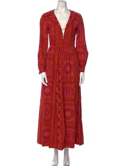 Pre-owned Vintage - Unbranded Vintage Long Dress In Orange