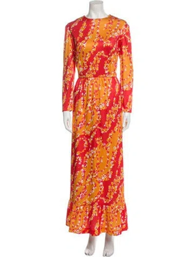 Pre-owned Vintage - Unbranded Vintage Long Dress In Orange