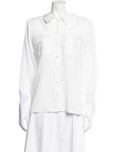 Pre-owned Vintage - Unbranded Vintage Long Sleeve Blouse In White