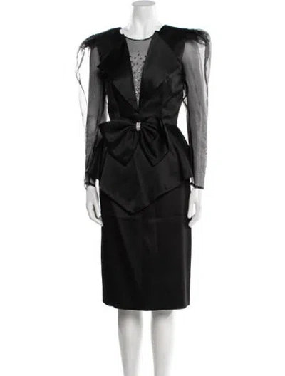 Pre-owned Vintage - Unbranded Vintage Mesh Accents Skirt Set In Black
